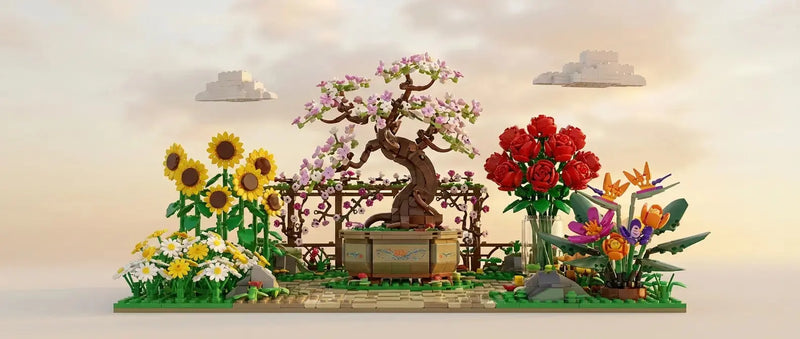 Collection botanique MyCubeo : Fleurs, plantes et autres végétaux en briques de construction pour une décoration florale éternelle | MyCubeo